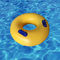 OEM Aqua Park أنابيب مزدوجة صفراء بلاستيكية قابلة للنفخ للسباحة حلقات عائمة مع مقبض للأطفال