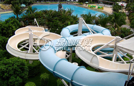 Large Outdoor Waterpark Fiberglass Water Slides / Spiral Water Slide for Extreme Water Park