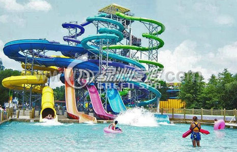 Outdoor Children Fiberglass Water Pool High Speed Body Slides Equipment
