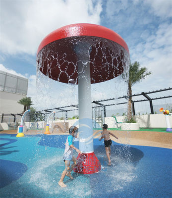 مظلة حديقة مائية كبيرة من الألياف الزجاجية قطرها 2.0 متر نافورة مياه فطر للأطفال