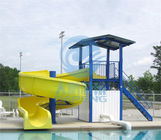 Yellow Open Spiral Swimming Pool Slide 2.2m High Fiberglass Customized