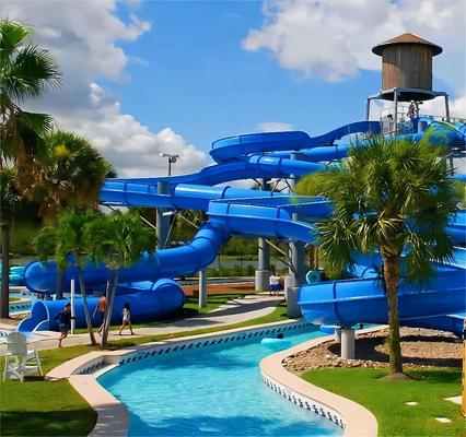 سعر جيد Commercial Fiberglass Water Park Slide with 6-8mm Thickness and Over 10 Years Service Life Ending with Pool الانترنت