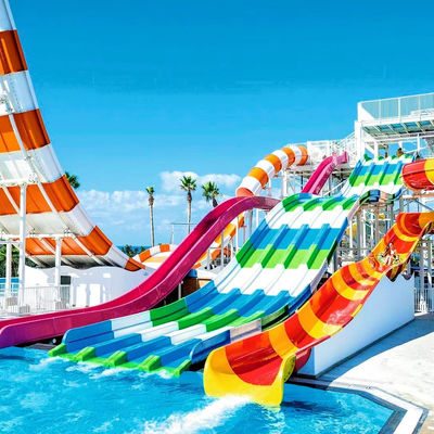 سعر جيد Non-Inflatable Fiberglass Water Slide with 10 Years Service Life Ending with Pool for Kids and Adults الانترنت