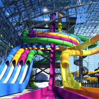 سعر جيد Commercial Fiberglass Water Park Slide with 7.3m Height and Pool End for Kids and Adults الانترنت