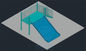 1.5 متر ارتفاع FRP حمام سباحة الشريحة المياه الأسرة المياه الزرقاء الشريحة المضادة للصدأ