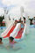 Swan Kids Water Slide Fiberglass Pool Slide Splash Pad حسب الطلب