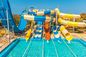 ODM حديقة ترفيهية للأطفال حمام سباحة معدات ألعاب الألياف الزجاجية المنزلقات المائية