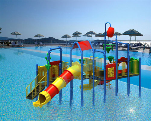 Kids Security Playground Water Slide Anti UV Outdoor Pool Slide With Buckets