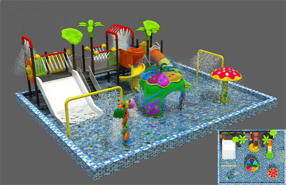 110㎡ Fiberglass Commercial Water Slide Pool LLDPE Mushroom Shaped For Children