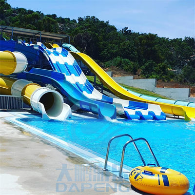 FRP Resort Water Slide Combo Children Adults Big Pool Water Slides RoHS Approved