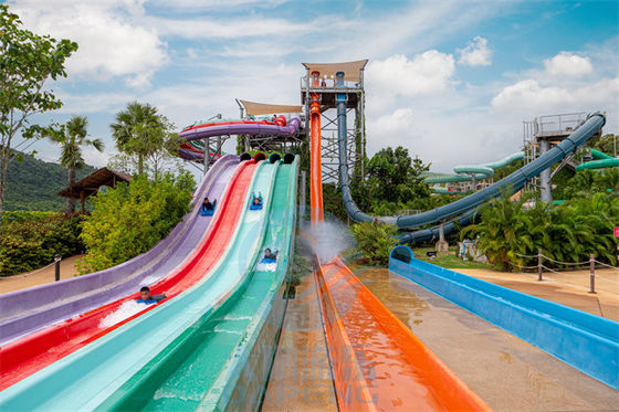 Water Park Twist Aqua Drop Water Slide من الألياف الزجاجية مع بدء كبسولة الإطلاق