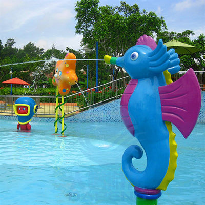 Water Theme Park معدات ، الألياف الزجاجية Water Play Seahorse Spray للأطفال