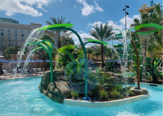 Sprig Trapa Leaf Waterfall Swimming Pool Fountain SS 304 لمنتزه سبلاش