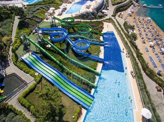 سعر جيد Resort Beach FRP Hill Water Slide Cluster مخصص شريحة مائية كبيرة للبالغين الانترنت