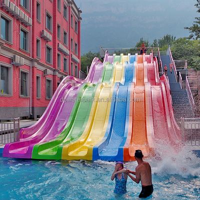 سعر جيد Commercial Fiberglass Rainbow Racing Slide with 10m Height 43m Length and 8-10mm Thickness for Water Parks الانترنت