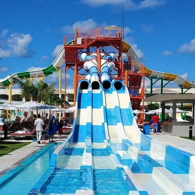 سعر جيد Outdoor Fiberglass Water Park Slide with 6-8mm Thickness Customized Size and Over 10 Years Service Life الانترنت