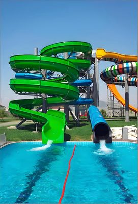 سعر جيد Adult Spiral Combination Water Slide With Perfectly Designed Slide Color Customizable Suitable For Home Outdoor الانترنت