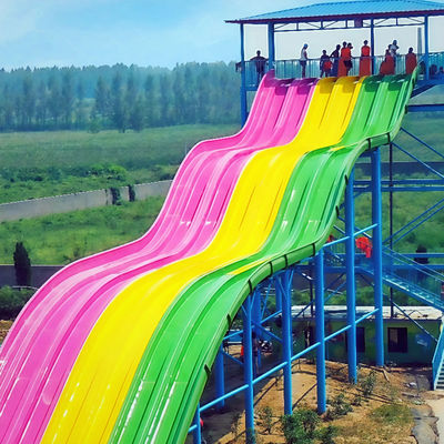 سعر جيد Rainbow Racing Water Slide Fiberglass Material Service Life Over 10 Years Color Customized Use For Water Park Equipment Swimming Pool الانترنت