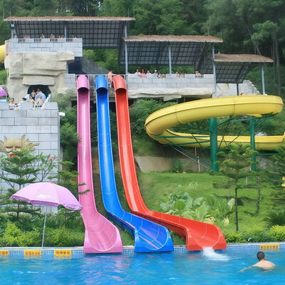 Commercial Fiberglass High-Speed Racing Water Slides For Water Parks Swimming Pool Amusement Equipment Custom
