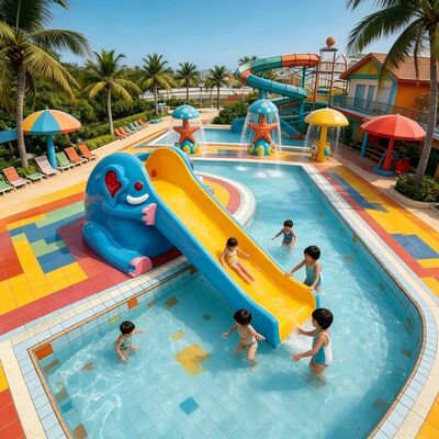 Elephant Theme Children Water Play Equipment For Kids Water Park Splash Pad And Swimming Pool