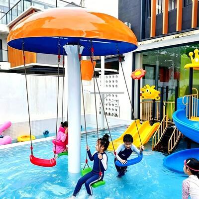 Interactive Water Play Equipment Fiberglass Galvanized Steel Mushroom Splash Pad For Commercial Water Park Kid Pool