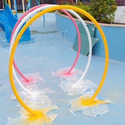 Interactive Fiberglass Water Spray Arch Tunnel For Kids Water Park Splash Pad And Aqua Play